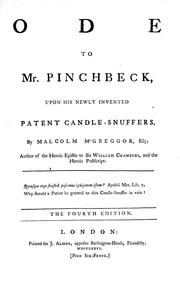 Cover of: Ode to Mr. Pinchbeck: upon his newly-invented patent candle snuffers