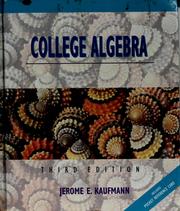 Cover of: College algebra by Jerome E. Kaufmann