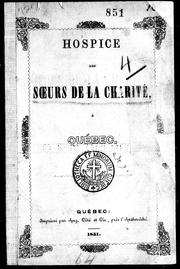 Cover of: Hospice des Soeurs de la charité à Québec