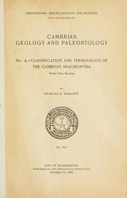 Cover of: Classification and terminology of the Cambrian Brachiopoda by Charles D. Walcott