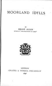 Cover of: Moorland idylls by Grant Allen