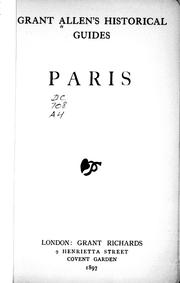 Cover of: Paris by Grant Allen