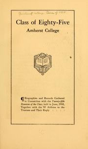 Class of eighty-five by Amherst college. Class of 1885