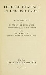 Cover of: College readings in English prose by Frank W. Scott