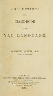 Cover of: Collections for a handbook of the Yao language. | Steere, Edward