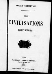 Cover of: Les civilisations inconnues