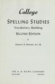 Cover of: College spelling studies: vocabulary building
