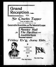 Grand reception to Sir Charles Tupper premier and secretary of state
