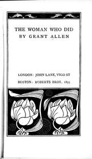 Cover of: The woman who did by Grant Allen