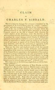 Claim of Charles F. Sibbald by Charles Fraser Sibbald