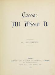 Cover of: Cocoa: all about it