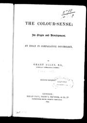 Cover of: The colour-sense by by Grant Allen.