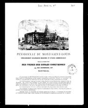 Cover of: Pensionnat du Mont-Saint-Louis: enseignement secondaire et études commerciales, sous la direction des Frères des écoles chrétiennes, 144 rue Sherbrooke est Montréal ..