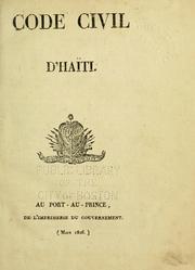 Cover of: Code civil d'Haïti. by Haiti.