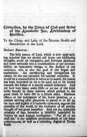 Cover of: To the clergy and laity of the diocese, health and benediction in the Lord | 
