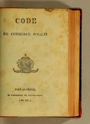Cover of: Code de commerce d'Haïti.