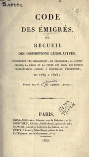 Code des Emigrés by P. Loys Charondas Le Caron