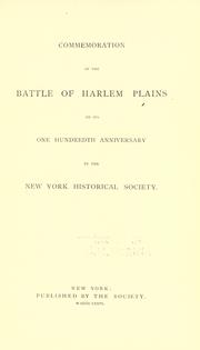 Cover of: Commemoration of the battle of Harlem Plains on its one hundredth anniversary