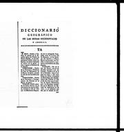 Cover of: Diccionario geogrÃ¡fico-histÃ³rico de las Indias Occidentales Ã³ America by escrito por Antoni