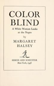 Cover of: Color blind: a white woman looks at the Negro
