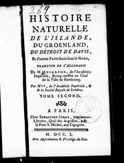 Cover of: Histoire naturelle de l'Islande, du Groenland, du détroit de Davis, et d'autres pays situés sous le Nord by Johann Anderson