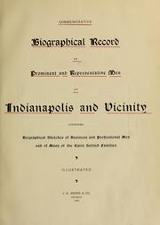 Commemorative biographical record of prominent and representative men of Indianapolis and vicinity