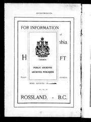 Cover of: The Year book of British Columbia and manual of provincial information: to which is added a chapter containing much special information respecting the Canadian Yukon and Northern Territory generally