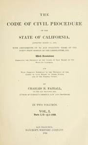 Cover of: The code of civil procedure of the state of California. by California.