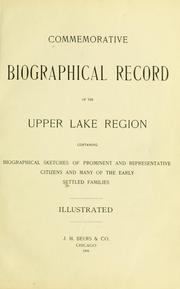 Commemorative biographical record of the upper lake region