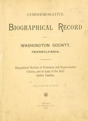 Cover of: Commemorative biographical record of Washington county by 
