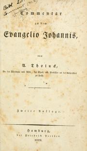 Cover of: Commentar zu dem Evangelio Johannis. by August Tholuck