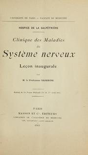 Cover of: Clinique des maladies du système nerveux: leçon inaugurale