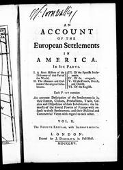Cover of: An account of the European settlements in America by 