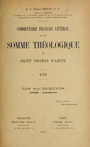 Cover of: Commentaire français littéral de la Somme Théologique de Saint Thomas d'Aquin