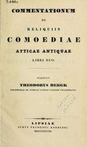 Cover of: Commentationum de reliquiis comoediae atticae antiquae libri duo
