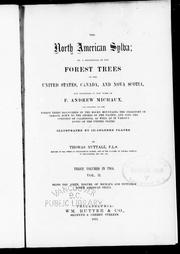 Cover of: The North American sylva, or, A description of the forest trees of the United States, Canada and Nova Scotia, not described in the work of F. Andrew Michaux: and containing all the forest trees discovered in the Rocky Mountains, the territory of Oregon, down to the shores of the Pacific and into the confines of California as well as in various parts of the United States