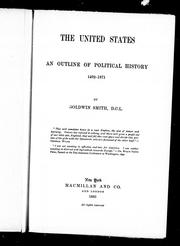 Cover of: The United States: an outline of political history, 1492-1871