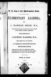 Cover of: Elementary algebra