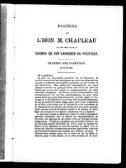 Cover of: Discours de l'honorable M. Chapleau sur les résolutions du Chemin de fer canadien du Pacifique by Joseph-Adolphe Chapleau