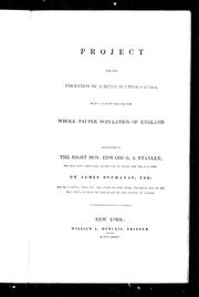 Cover of: Project for the formation of a depot in Upper Canada | 