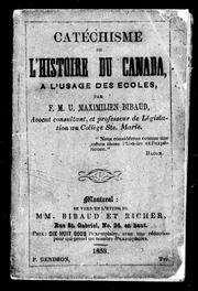 Cover of: Catéchisme de l'histoire du Canada: à l'usage des écoles
