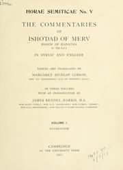 Cover of: Commentaries by Ish'dadh of Merv Bp.