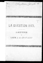 Cover of: La question Riel