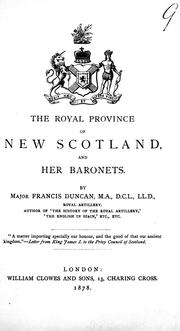 Cover of: The royal province of New Scotland and her baronets