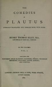 Cover of: The comedies of Plautus by Titus Maccius Plautus