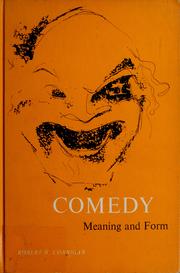 Cover of: Comedy, meaning and form