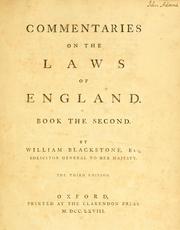 Cover of: Commentaries on the laws of England