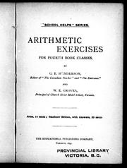 Cover of: Arithmetic exercises for fourth book classes