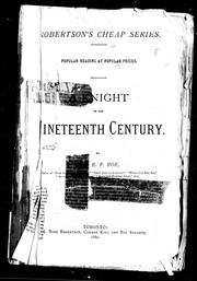 Cover of: A knight of the [n]ineteenth century by by E.P. Roe