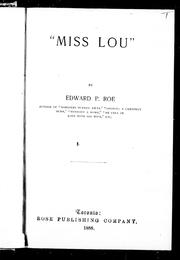 Cover of: "Miss Lou"